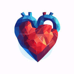 Cardio heart icon vector isolated white background for medical apps and websites