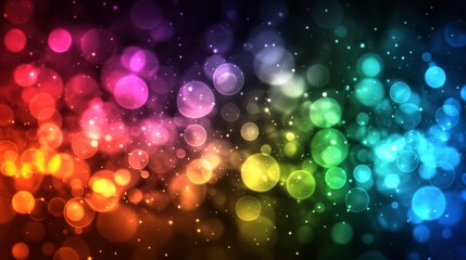 Rainbow Bokeh Lights Abstract Background Design