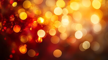 Obraz premium Abstract Red and Gold Bokeh Lights Background