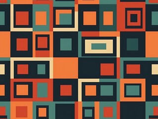 Abstract Geometric Square Pattern Design