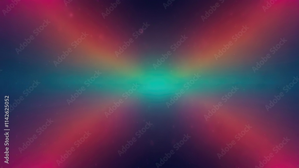 Poster vibrant abstract gradient with symmetrical colorful light burst