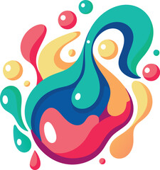 Bright and Playful Paint Splash Drops Vector for Graphic Creations generated Ai