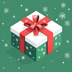 christmas gift box with ribbon