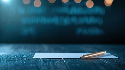 A professional setting with a blank report card template ready for academic editing