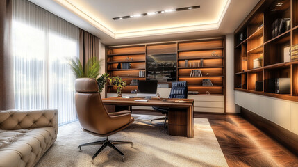 Sleek and Stylish Modern Home Office Design