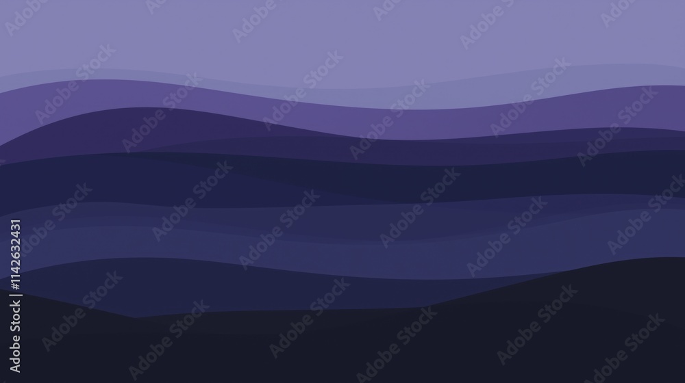 Poster abstract twilight gradient with deep violet tones and layered waves