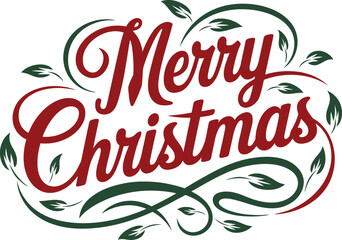 Merry Christmas  lettering text symbol vector illustration