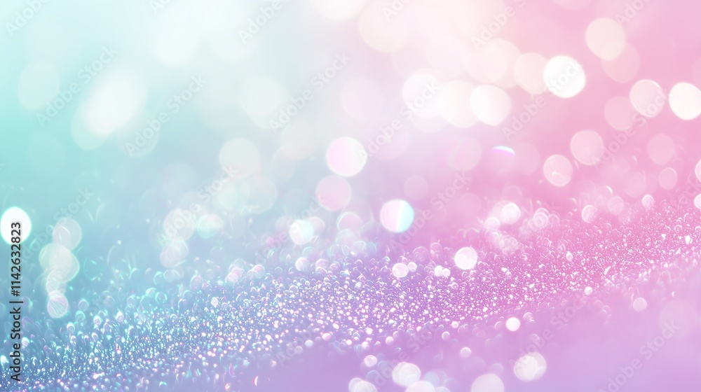 Poster shimmering holographic gradient background with soft bokeh effect