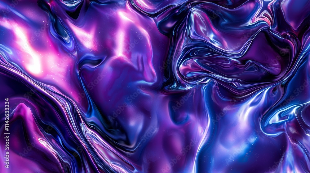 Poster cosmic deep purple gradient background with fluid abstract patterns