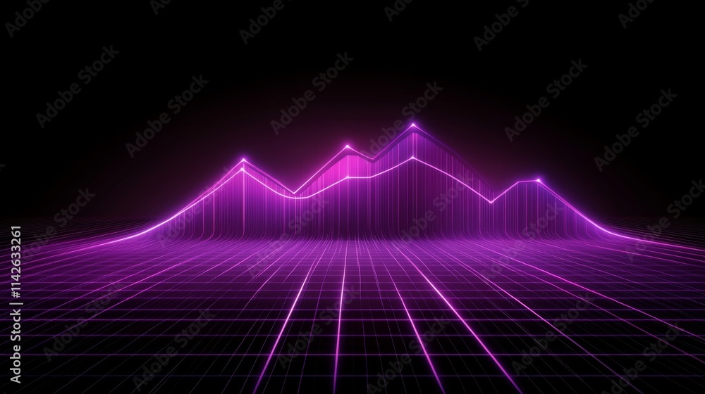 Aufkleber futuristic neon graph visualization on dark background