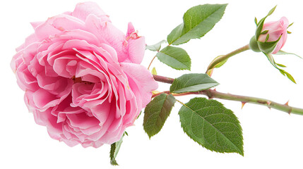 English Rose on an isolated white background, object focused, png, stock image, hd quality,