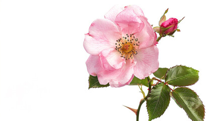 Obraz premium Rambling Rose on an isolated white background, object focused, png, stock image, hd quality