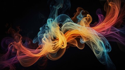 Vibrant abstract smoke art: colorful swirls and flowing motion.