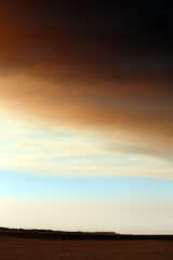 RED SUNLIGHT - COVERED BY FIRE SMOKE AROUND THE PORTUGAL