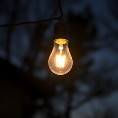 light bulb on a dark background