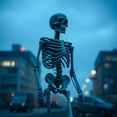 human skeleton  in the night