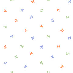 Seamless pattern with small colorful bow