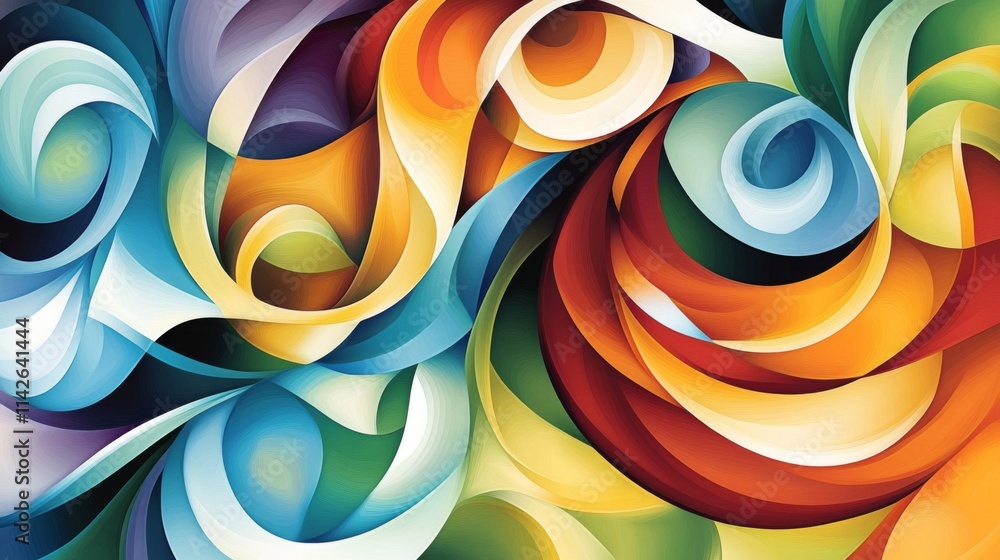 Aufkleber colorful abstract swirls in dynamic patterns and fluid motion