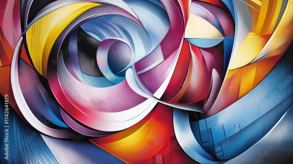 Aufkleber abstract colorful swirl pattern in vibrant shades of red and yellow