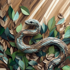 Chinese new year wood snake