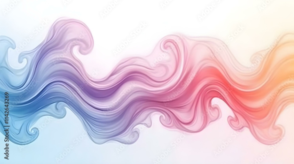 Poster abstract fluid waves of pink, purple, and blue blend smoothly across a gradient background, creating