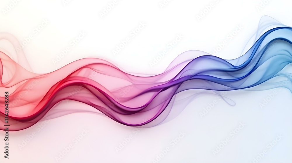 Poster abstract fluid waves of pink, purple, and blue blend smoothly across a gradient background, creating