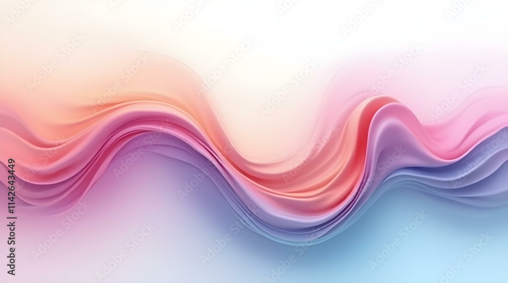 Poster abstract fluid waves of pink, purple, and blue blend smoothly across a gradient background, creating