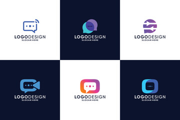 Unique chat logo design collection