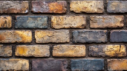 Obraz premium A textured wall of multicolored bricks