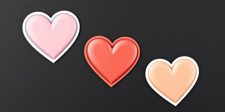 Vibrant heart stickers in various shades create a cheerful atmosphere, ideal for adding a touch of love to cards, gifts, or digital messages any time of year