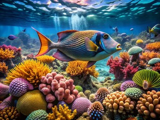 Hawaiian State Fish Reef Architecture: Humuhumunukunukuapua'a Photography