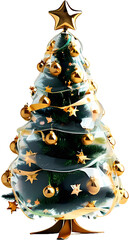 Christmas tree made of balloons, transparent PNG