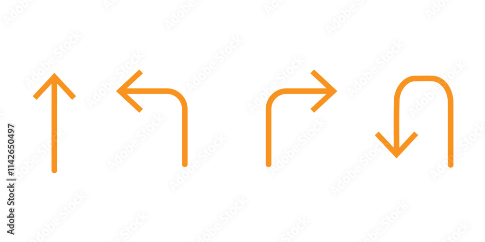 Poster go straight this way one way only u turn left