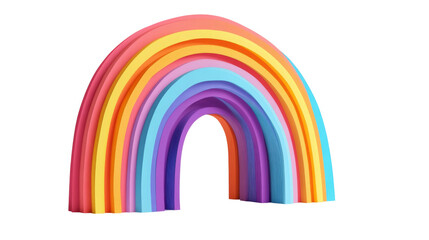 Fototapeta premium Brightly colored rainbow arch design, transparent background