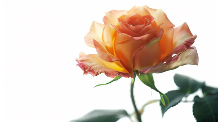 Peace Rose on an isolated white background, object focused, png, stock image, hd quality, 