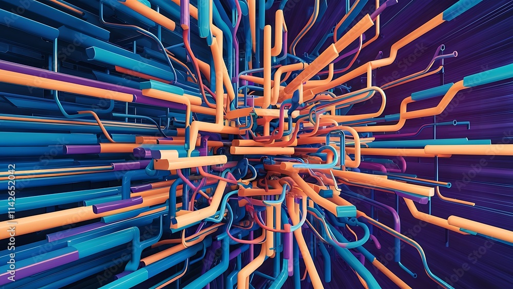 Poster abstract colorful lines vector background internet big data and technology connections concept abstr