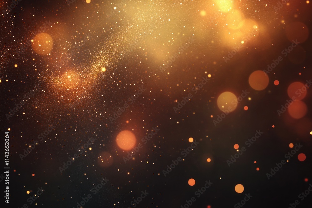 Aufkleber beautiful abstract background featuring golden bokeh lights and shimmering particles creating a warm