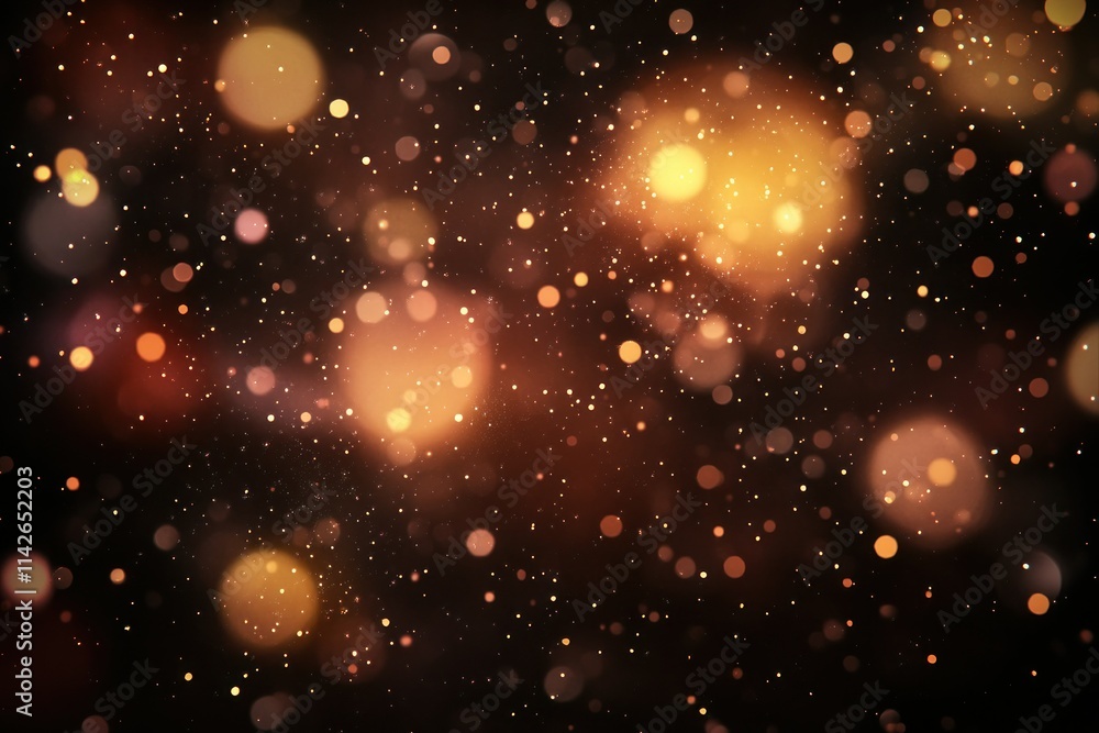 Poster abstract background with soft glowing circles and sparkling particles, creating a magical atmosphere