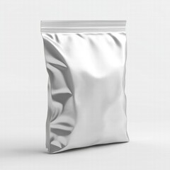 Close up of Blank stand up pouch foil or plastic packaging with zipper
