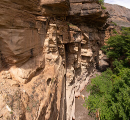 A river in a canyon with beautiful steep walls.