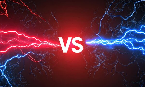 Clash of Elements: Red vs Blue Energy Showdown