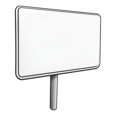 Fototapeta premium blank white signpost rectangle board placeholder advertising mockup template outdoor signage isolated on png transparent background