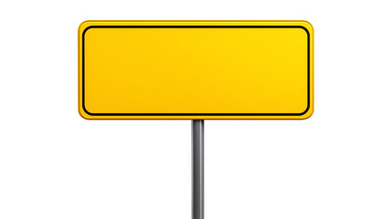 Blank yellow road signs or traffic signs isolated on a white background