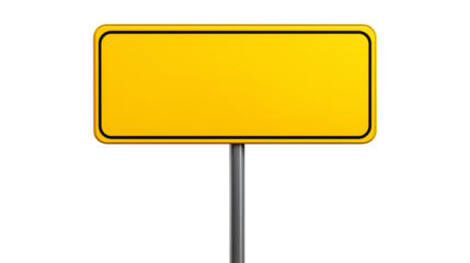 Blank yellow road signs or traffic signs isolated on a white background