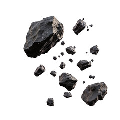 Asteroids in air isolated on transparent background