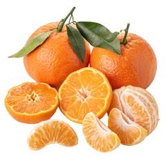 tangerines with leaves