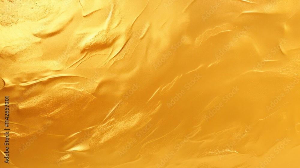 Poster an abstract gold foil texture background, filled with random creases and a glossy finish, creating a