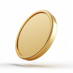 3D icon of an unlucky coin flipped, minimalistic design, isolated with subtle shadows on white background