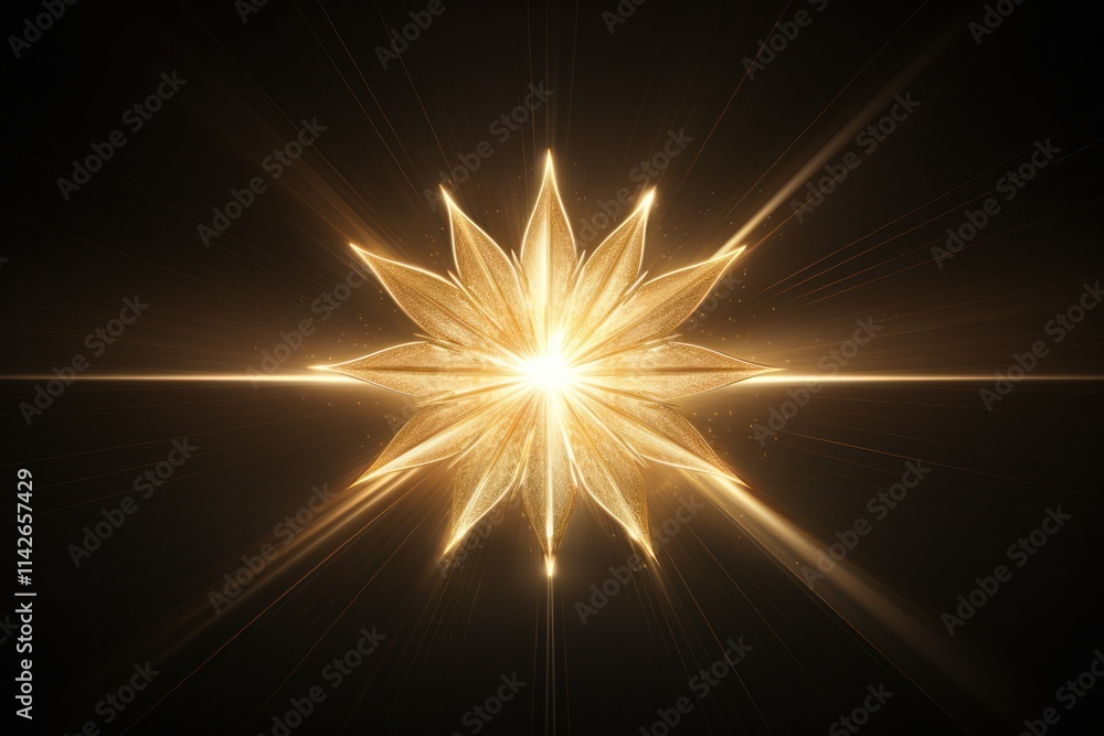 Poster an artistic rendering of a golden star surrounded by a soft halo of light, creating a mystical atmos