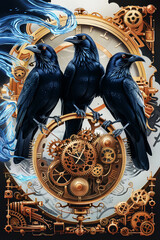 crow raven bird photos with metallic spring creative photos